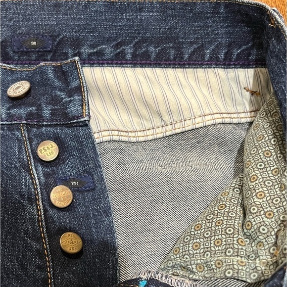 Men’s 30W 32L Paul Smith Dark Faded Wash Denim Jeans Flat Front APC Lux Pants - Picture 6 of 13